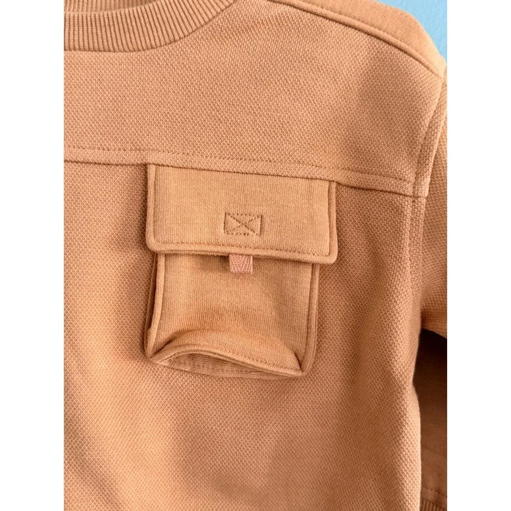 Cat & Jack Sweatshirt Jogger Set Toddler 18M Orange NWT Cargo Pocket‎ 2pc Outfit